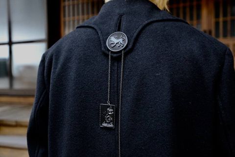 Yohji Yamamoto メルトンデカ黒釦ヘチマコートスタイル2019.10.23.