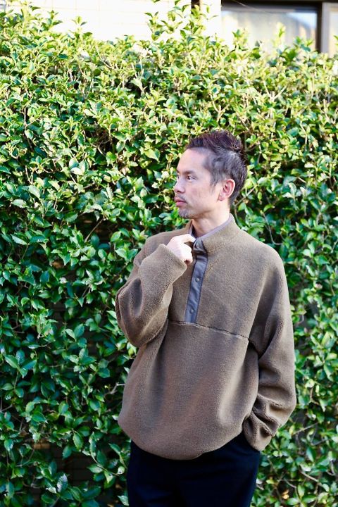 Graphpaper Wool Boa Hi-Neck Pullover"KHAKI"スタイル2019.10.10.