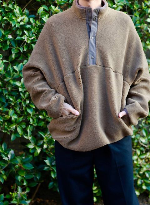 Graphpaper Wool Boa Hi-Neck Pullover"KHAKI"スタイル2019.10.10.