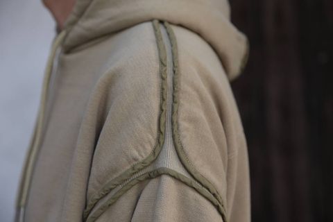 YOKE PIPING WIDE PARKA"SAND BEGIE"スタイル2019.10.5.