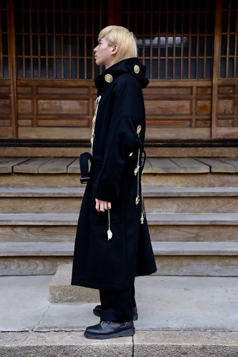 Yohji Yamamoto W-メルトンデカ釦コートスタイル2019.10.23.