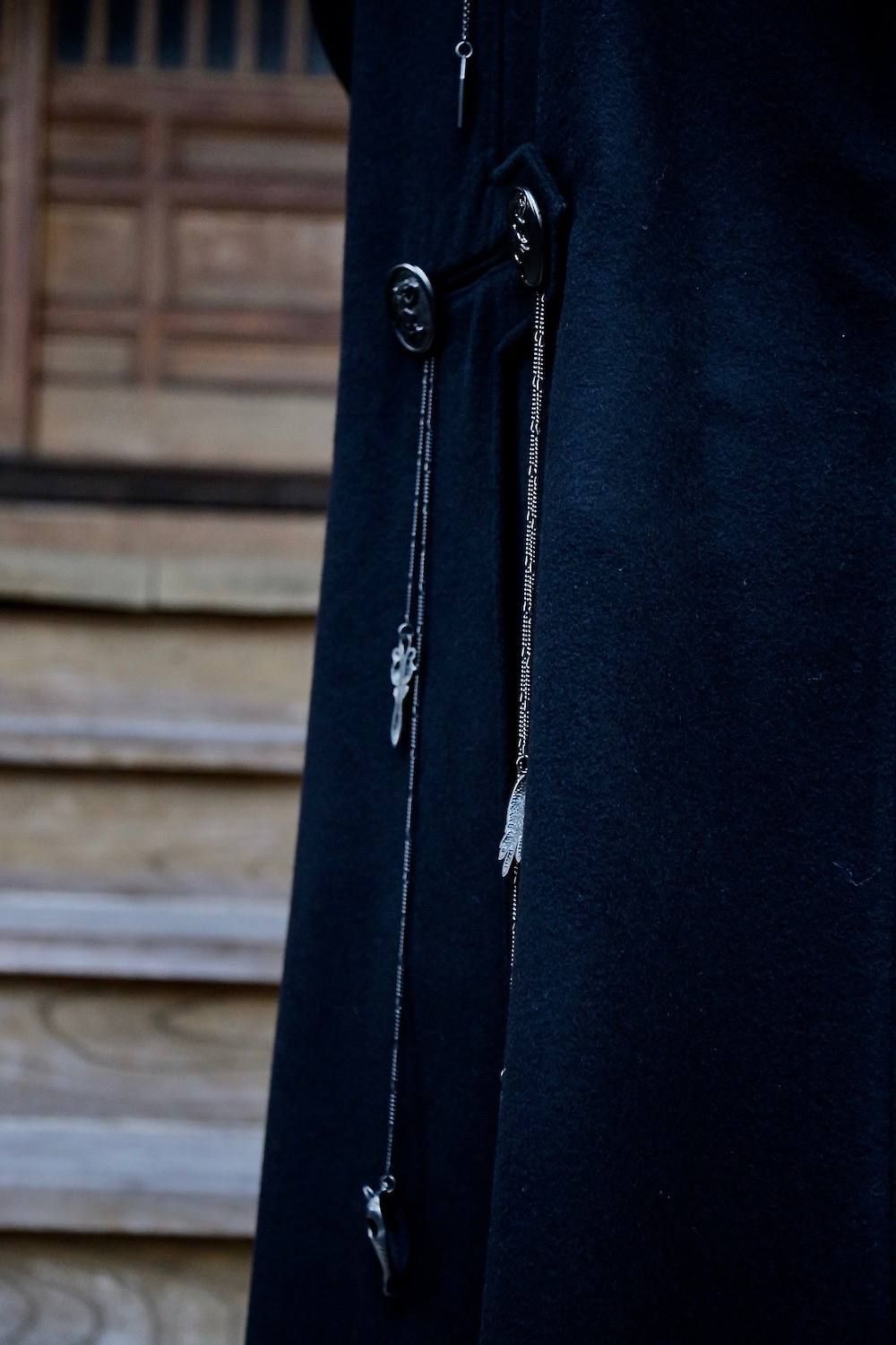 Yohji Yamamoto メルトンデカ黒釦ヘチマコートスタイル2019.10.23.