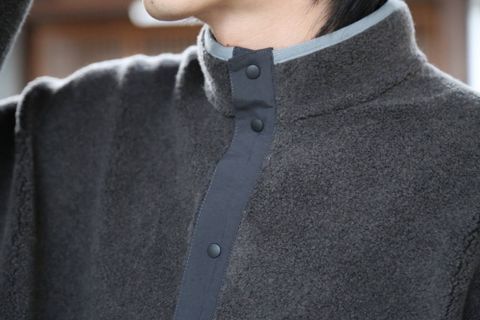 Graphpaper Wool Boa Hi-Neck Full Open Blouson"GRAY" スタイル2019.10.21.