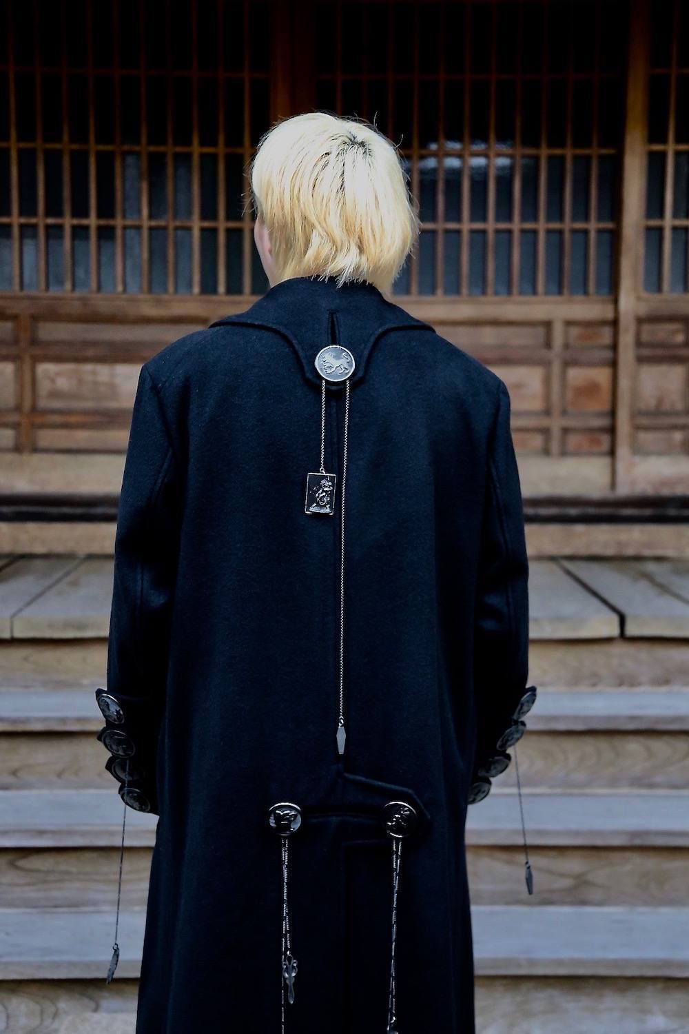 Yohji Yamamoto メルトンデカ黒釦ヘチマコートスタイル2019.10.23.