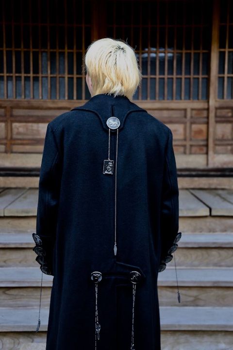 Yohji Yamamoto メルトンデカ黒釦ヘチマコートスタイル2019.10.23.