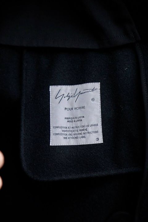 Yohji Yamamoto メルトンデカ黒釦ヘチマコートスタイル2019.10.23.