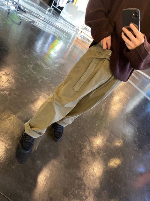 YOKE 7G ALPACA CARDIGAN RIB STITCH KNIT"BROWN"Style.2019.10.6.