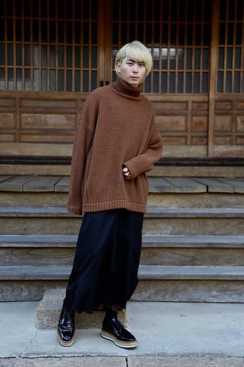 sulvam レイヤードスカートパンツスタイル2019.10.26.