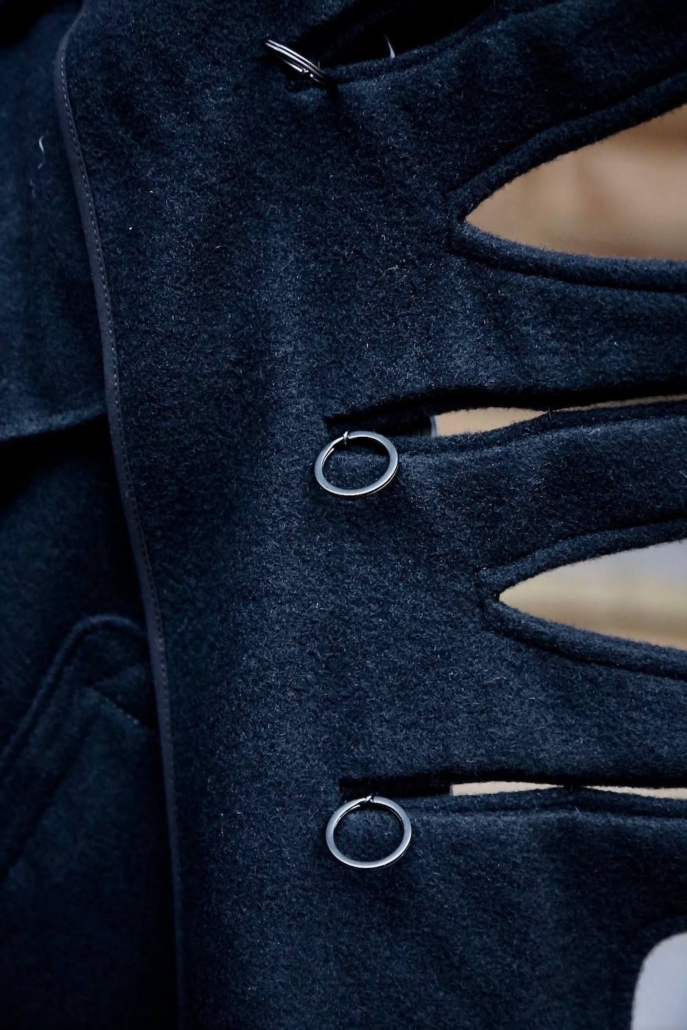 Yohji Yamamoto メルトンデカ黒釦ヘチマコートスタイル2019.10.23.