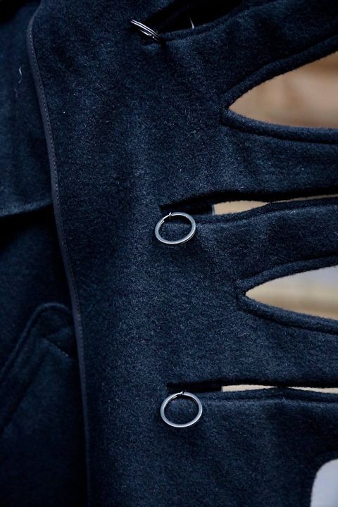 Yohji Yamamoto メルトンデカ黒釦ヘチマコートスタイル2019.10.23.