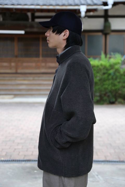 Graphpaper Wool Boa Hi-Neck Full Open Blouson"GRAY" スタイル2019.10.21.