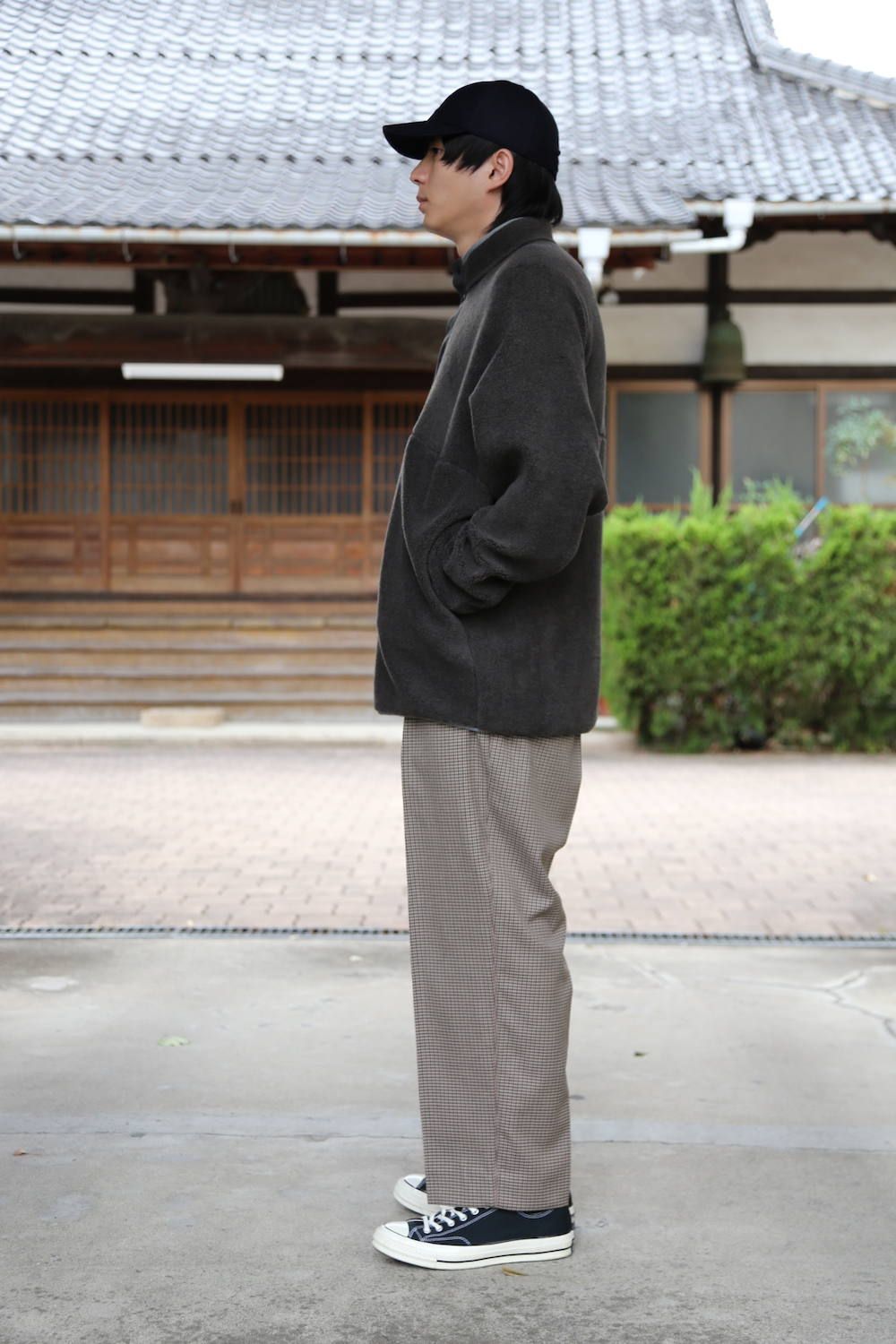Graphpaper Wool Boa Hi-Neck Full Open Blouson"GRAY" スタイル2019.10.21.