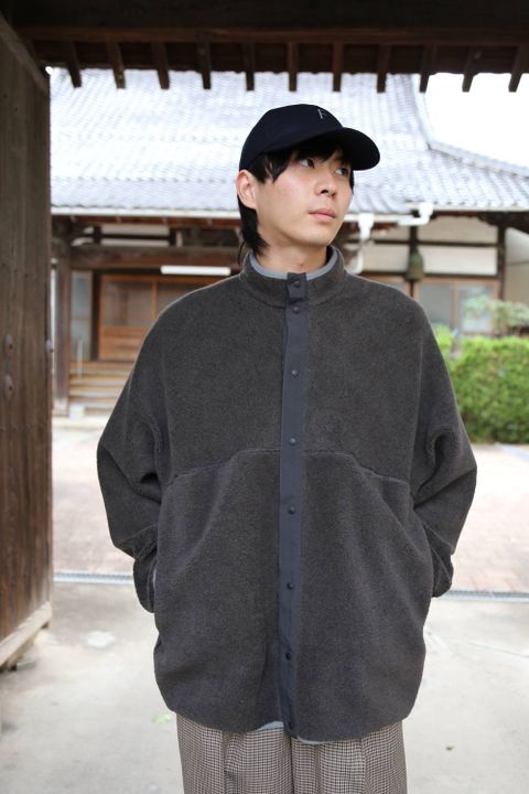 Graphpaper Wool Boa Hi-Neck Full Open Blouson"GRAY" スタイル2019.10.21.