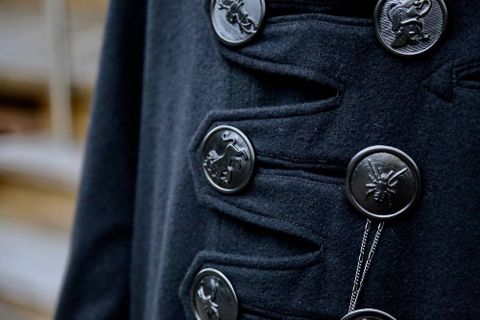 Yohji Yamamoto メルトンデカ黒釦ヘチマコートスタイル2019.10.23.