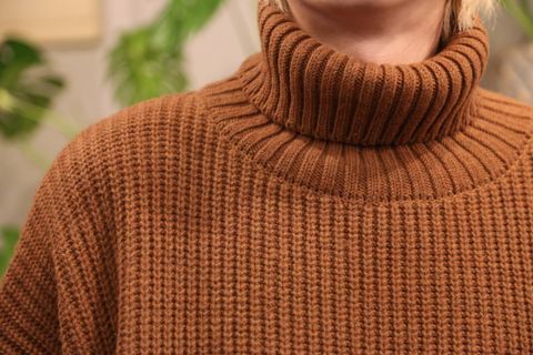 Dulcamara ローゲージダブルニット″BROWN″スタイル.2019.10.18.