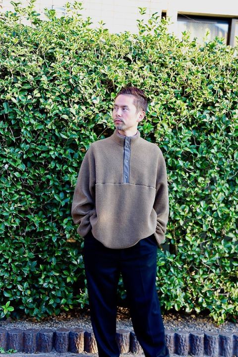 Graphpaper Wool Boa Hi-Neck Pullover"KHAKI"スタイル2019.10.10.
