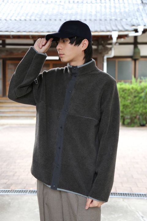 Graphpaper Wool Boa Hi-Neck Full Open Blouson"GRAY" スタイル2019.10.21.