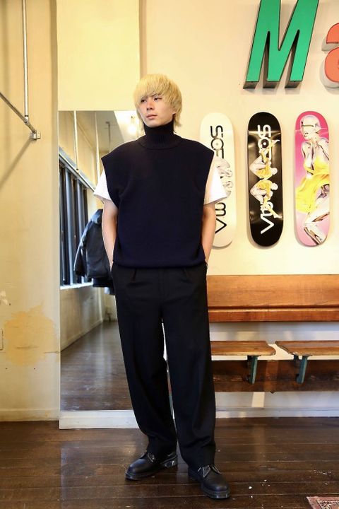 WELLDER Double Breasted Chesterfield Coat"BLACK"スタイル2019.10.8.