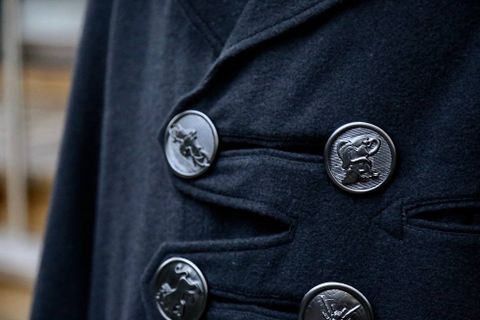 Yohji Yamamoto メルトンデカ黒釦ヘチマコートスタイル2019.10.23.