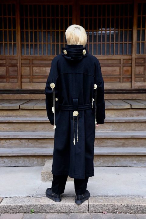 Yohji Yamamoto W-メルトンデカ釦コートスタイル2019.10.23.