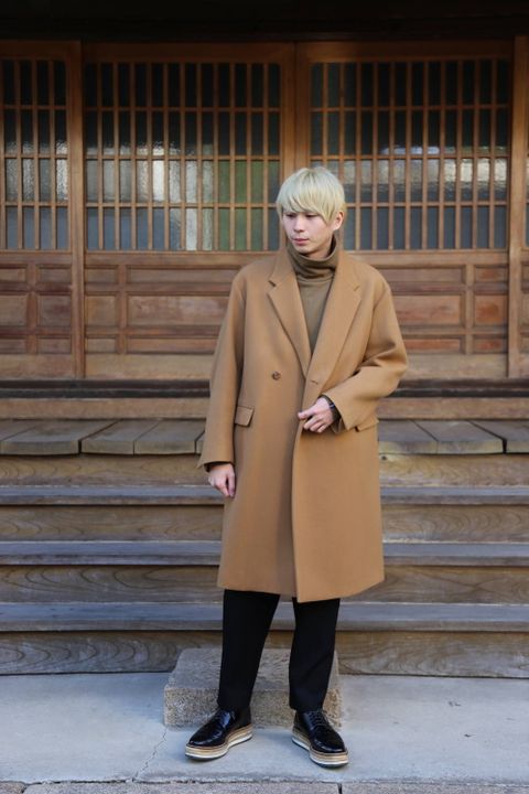 LOOPWHEELER FOR Graphpaper HIGH NECK SWEAT"KHAKI"スタイル.2019.10.15.