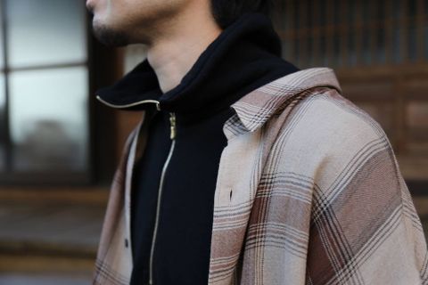 Graphpaper(グラフペーパー)Check Regular Collar Big Sleeve Shirt"BROWN CH"Style.2019.11.6.