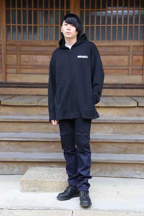 WIND AND SEA SEA BIG ZIP HOODIE”BLACK”(WDS-19A-SW-09) スタイル.2019.11.10.
