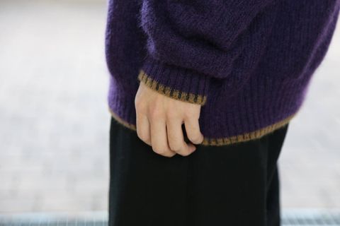 YOKE(ヨーク) DOUBLE JQUARD KNIT BAL COLLAR COAT"BLACK"Style.2019.11.5.