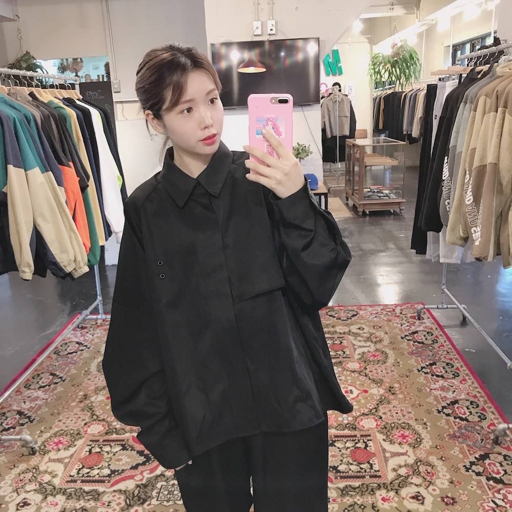 JieDa TRENCH SHIRT (BLACK) style.2019.11.24 | 571 | mark