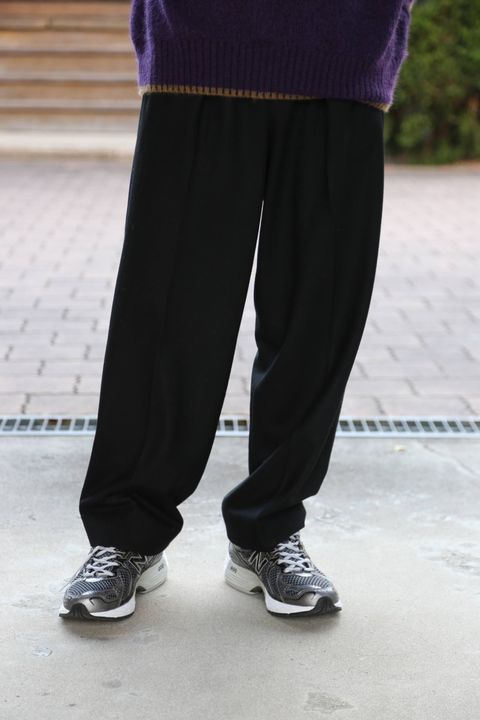 YOKE(ヨーク) DOUBLE JQUARD KNIT BAL COLLAR COAT"BLACK"Style.2019.11.5.