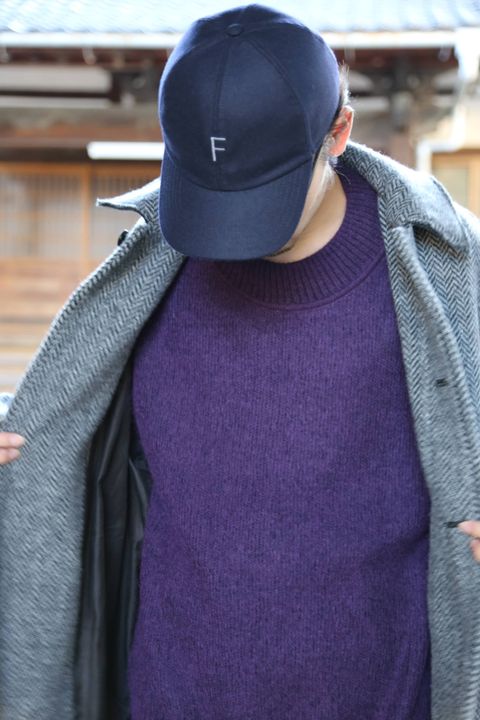 YOKE(ヨーク) DOUBLE JQUARD KNIT BAL COLLAR COAT"BLACK"Style.2019.11.5.