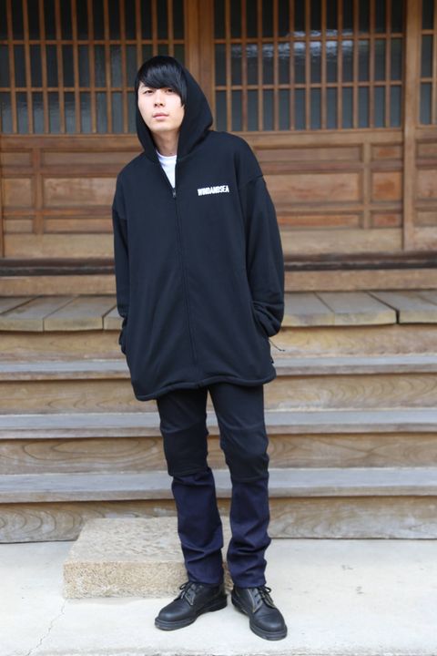 WIND AND SEA SEA BIG ZIP HOODIE”BLACK”(WDS-19A-SW-09) スタイル.2019.11.10.