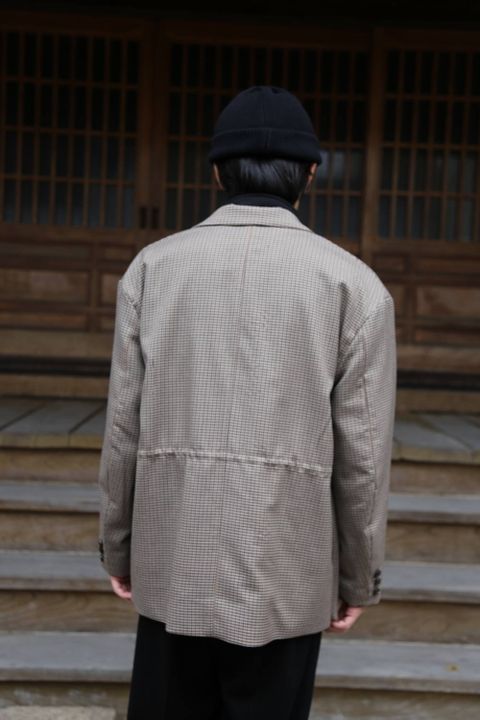 YOKE(ヨーク)LOOSE DOUBLE-BREASTED JAKCET"BEIGE PLAID"Style.2019.11.27.