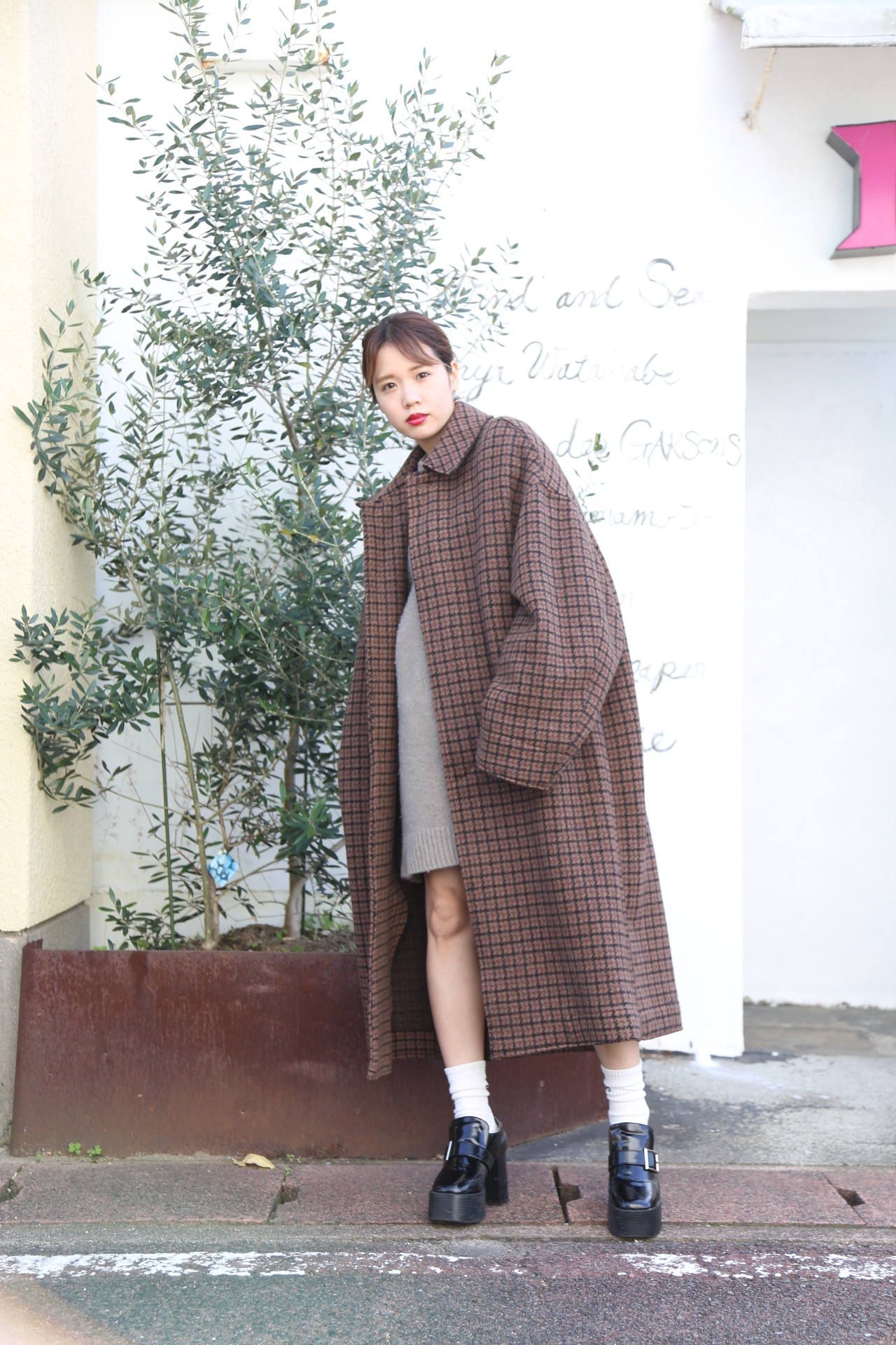 YOKE DOUBLE JQUARD KNIT BALCOLLAR COAT-