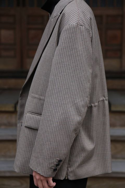 YOKE(ヨーク)LOOSE DOUBLE-BREASTED JAKCET"BEIGE PLAID"Style.2019.11.27.