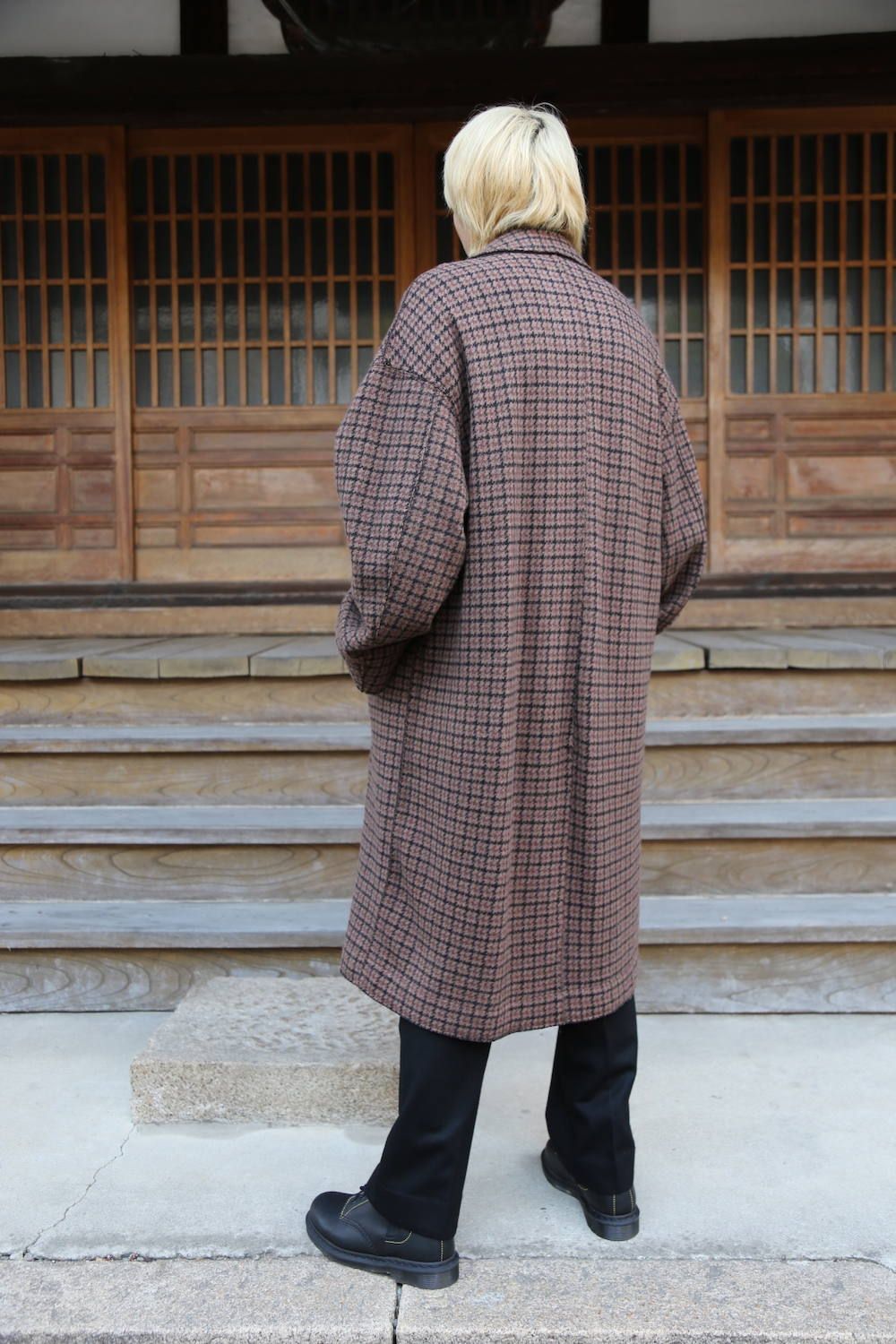 YOKE DOUBLE JQUARD KNIT BAL COLLAR COAT - ジャケット/アウター