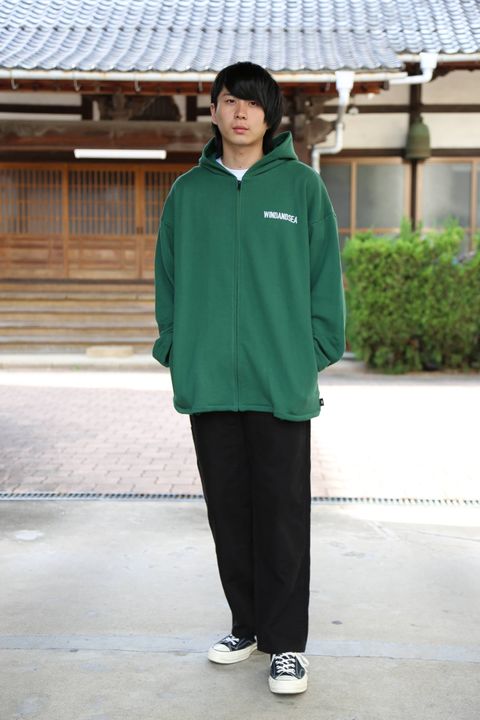WIND AND SEA SEA BIG ZIP HOODIE"GREEN"(WDS-19A-SW-09) スタイル.2019.11.10.