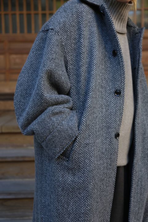 YOKE DOUBLE JQUARD KNIT BAL COLLAR COAT style.2019.11.4