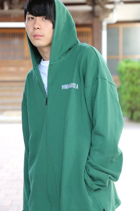 WIND AND SEA SEA BIG ZIP HOODIE"GREEN"(WDS-19A-SW-09) スタイル.2019.11.10.