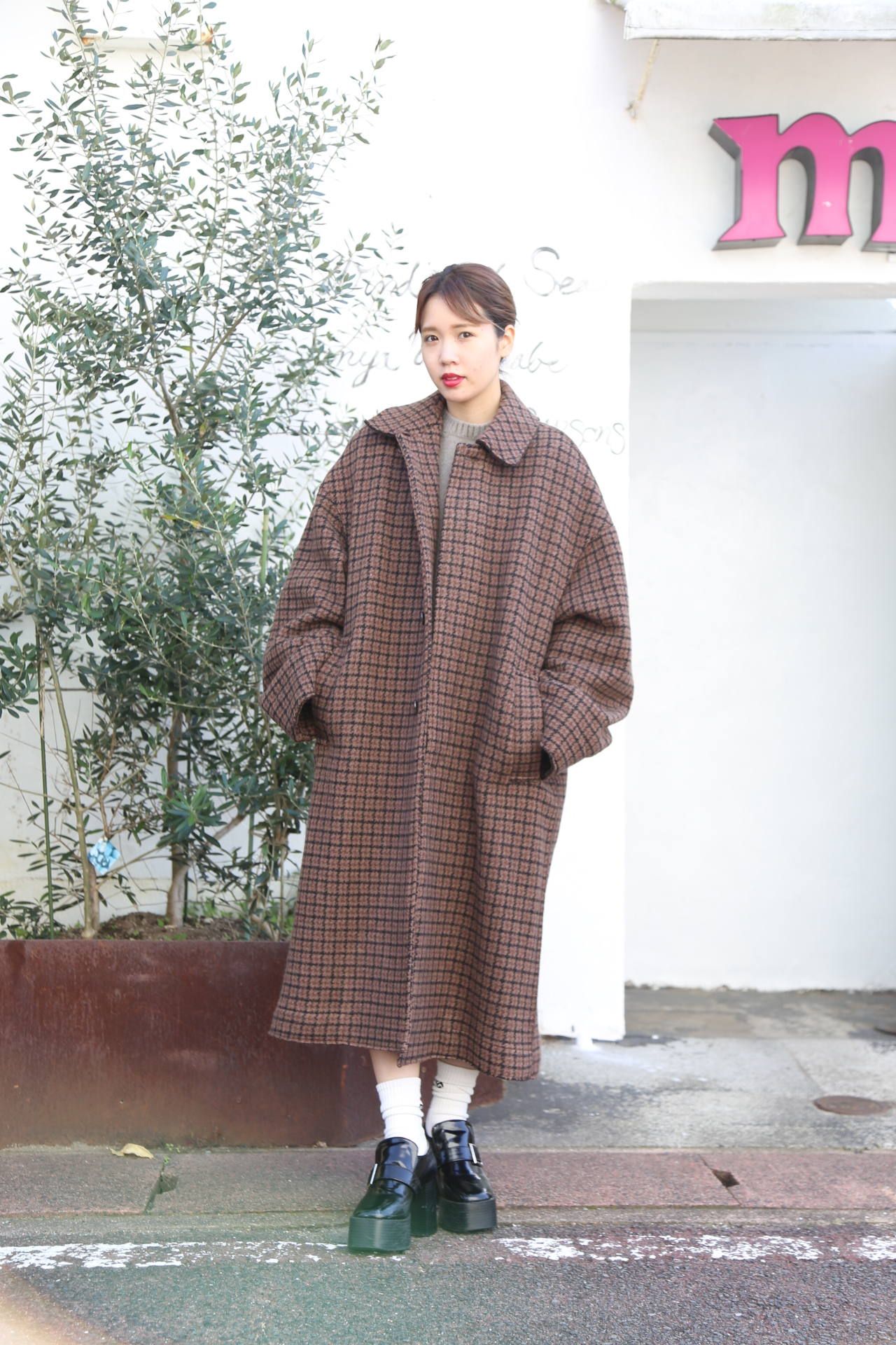 YOKE DOUBLE JQUARD KNIT BAL COLLAR COAT - アウター