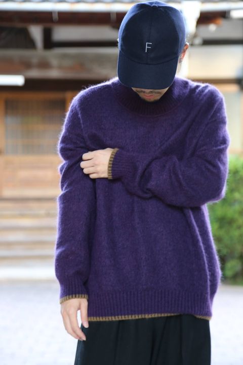 YOKE(ヨーク) DOUBLE JQUARD KNIT BAL COLLAR COAT"BLACK"Style.2019.11.5.