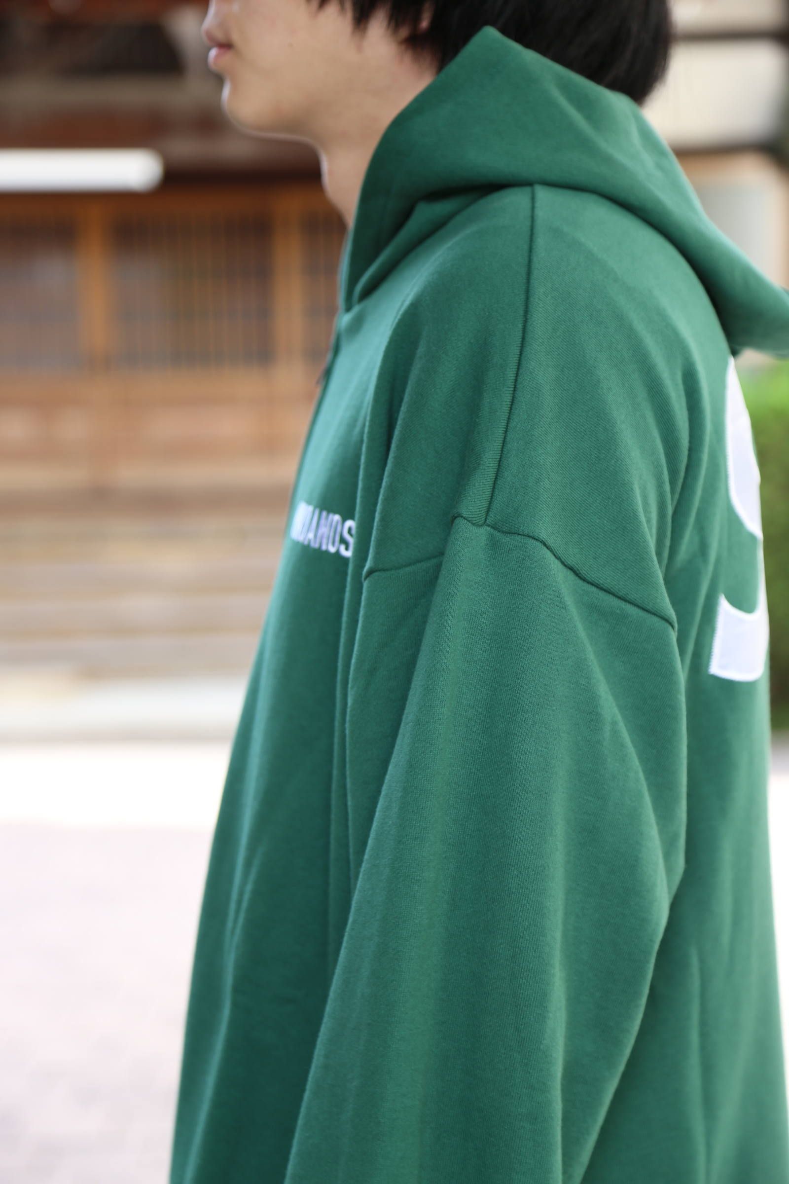 値下げ不可　wind and sea custom hoodie green