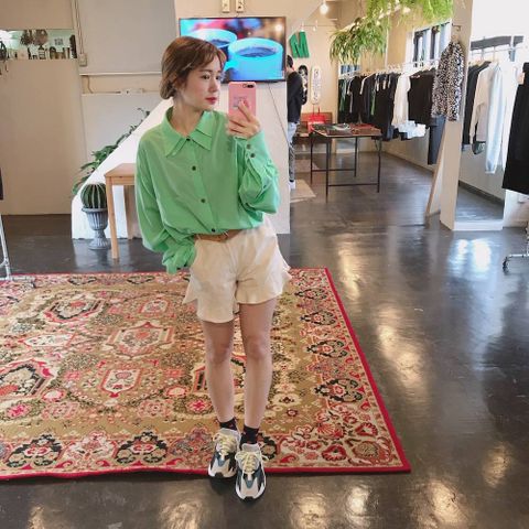 sulvam 2020SS新作over w.collar SH"GREEN"style.2019.12.27