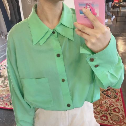 sulvam 2020SS新作over w.collar SH"GREEN"style.2019.12.27