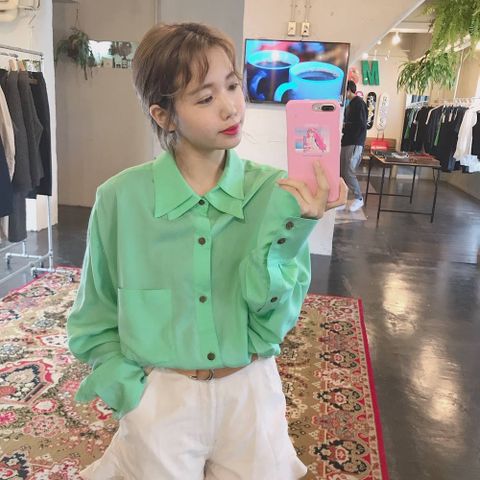 sulvam 2020SS新作over w.collar SH"GREEN"style.2019.12.27