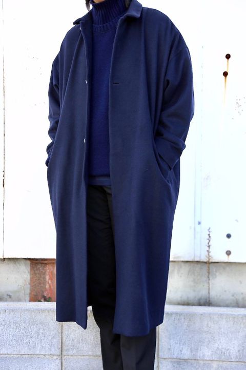 Dulcamara ラムビーバーBIGコート"NAVY"スタイル.2019.12.7.