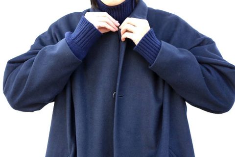 Dulcamara ラムビーバーBIGコート"NAVY"スタイル.2019.12.7.