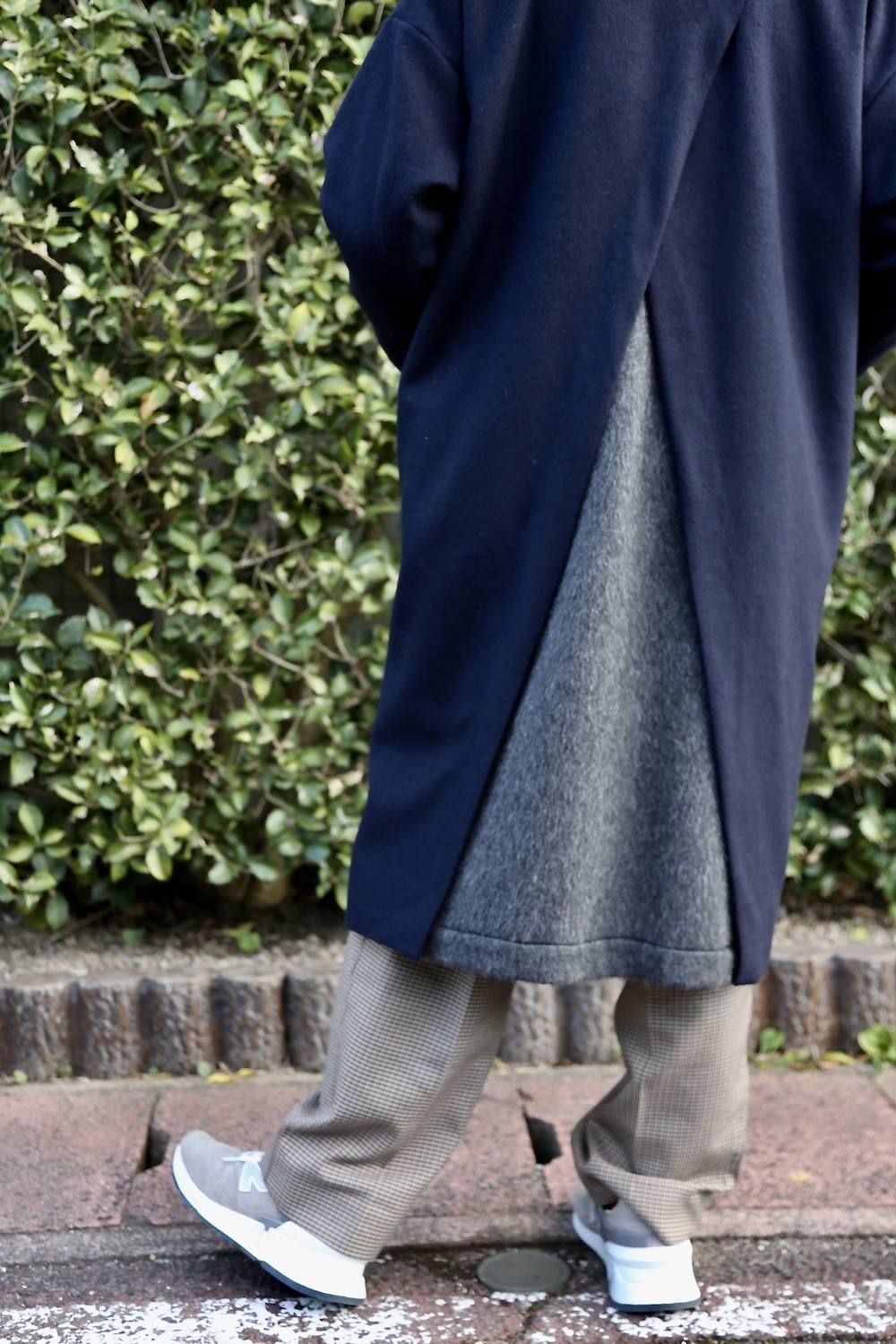 DulcamaraラムビーバーレイヤードBigコート"NAVY"style.12.3.