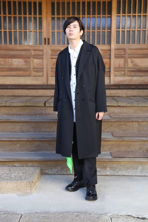sulvam Button's over coat スタイル.2019.12.15.