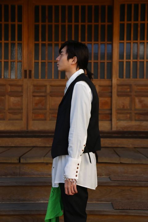 sulvam  Gaba gillet(SL-V01-100)"BLACK"スタイル .2019.12.15.